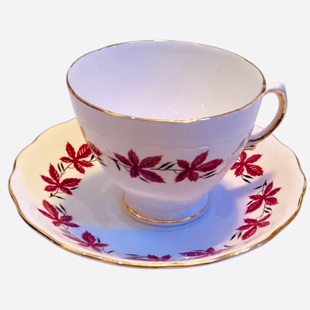 Vintage Colclough Bone China Teacup & Saucer England Sweet Chestnut